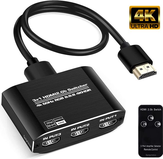 SWITCH HDMI 1.4, 5 ENTREES / 1 SORTIE, UHD 4K, 3D, REMOTE