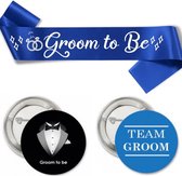 Groom to Be set avec ceinture et boutons bleu noir 14 pièces - enterrement de vie de garçon - enterrement de vie de garçon - ceinture - bouton - futur marié - marié - mariage - mariage