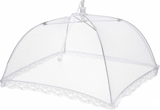 Vliegenkap uitklapbaar 30 x 30 x 20 cm wit - 3 Stuks