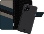 Samsung Galaxy A12 Hoesje - Valenta - Echt Leer Bookcase / 2in1 Case - Zwart - Hoesje Geschikt Voor Samsung Galaxy A12