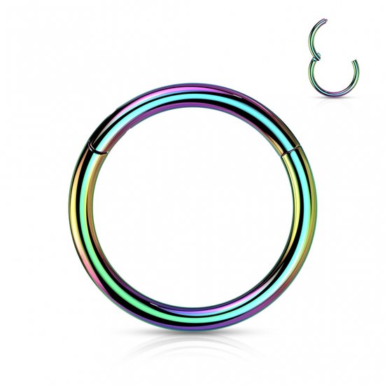 Piercing titanium ring regenboog kleur 10mm - LMPiercings NL