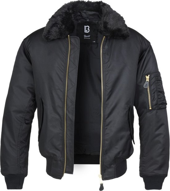 Brandit - MA2 Fur Collar Bomber jacket - 5XL - Zwart