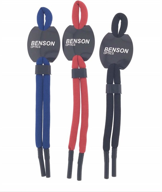 Benson Brillenkoordje - Universeel - Zacht Materiaal - Siliconen Uiteinde Assorti - Voordeel Set 3 Stuks