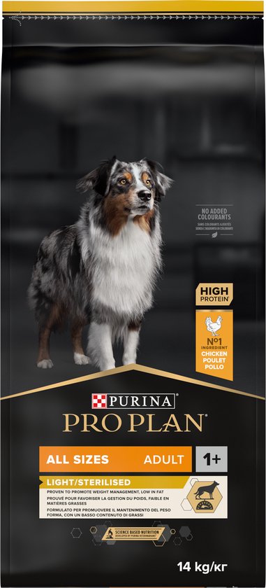 Pro Plan All Sizes Adult Light avec OPTIWEIGHT – Poulet – Nourriture pour  chiens – 14 kg | bol.com
