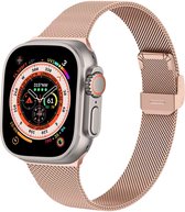 iMoshion Bandje Geschikt voor Apple Watch Bandje Series 1 / 2 / 3 / 4 / 5 / 6 / 7 / 8 / 9 / SE / Ultra (2) - 42 / 44 / 45 / 49 mm - iMoshion Milanees vouwband - Rosé Goud
