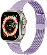 iMoshion Bandje Geschikt voor Apple Watch Bandje Series 1 / 2 / 3 / 4 / 5 / 6 / 7 / 8 / 9 / SE / Ultra (2) - 42 / 44 / 45 / 49 mm - iMoshion Milanees vouwband - Paars