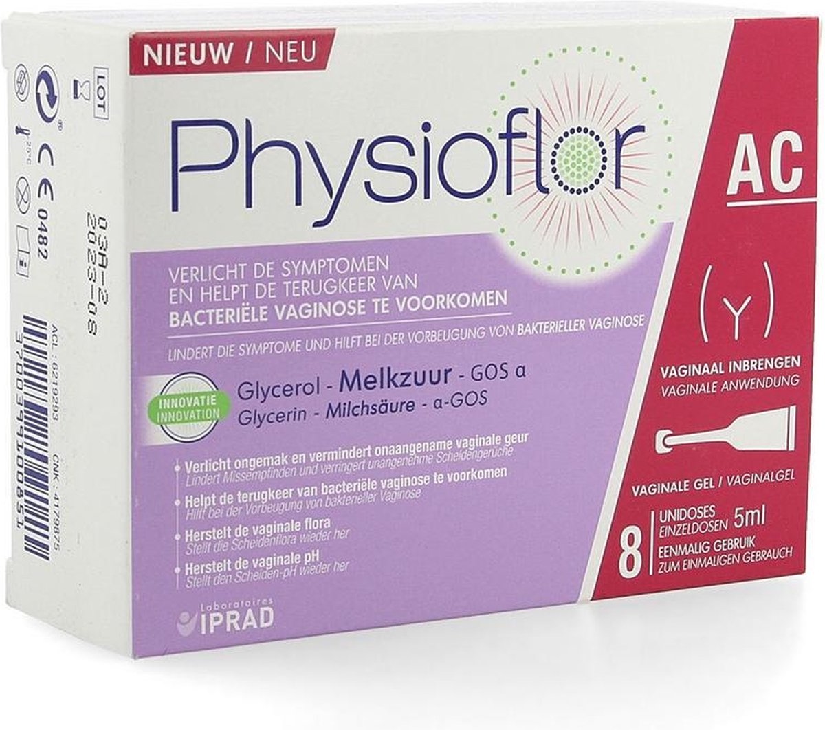 Goedkoopste Physioflor Vaginale Gel Helpt Bacteriële Vaginose voorkomen Unidos 8x5ml