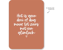 Wenskaart Tot ziens met een glimlach - 10 stuks - Afscheid Collega - nieuwe baan - Bedankt - Kaartenset