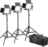 Bresser Photo Studio Set - BR-600MB - Set de Trois Lampes + Trépied - 36W Bi-Color - Adapté à l'Emplacement