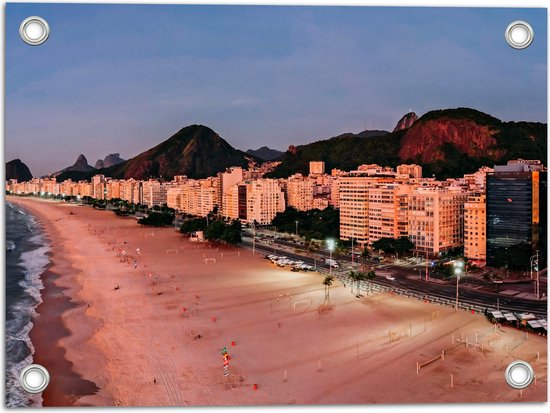 Tuinposter – Boulevard van Copacana Beach in Rio de Janeiro, Brazillië - 40x30 cm Foto op Tuinposter (wanddecoratie voor buiten en binnen)