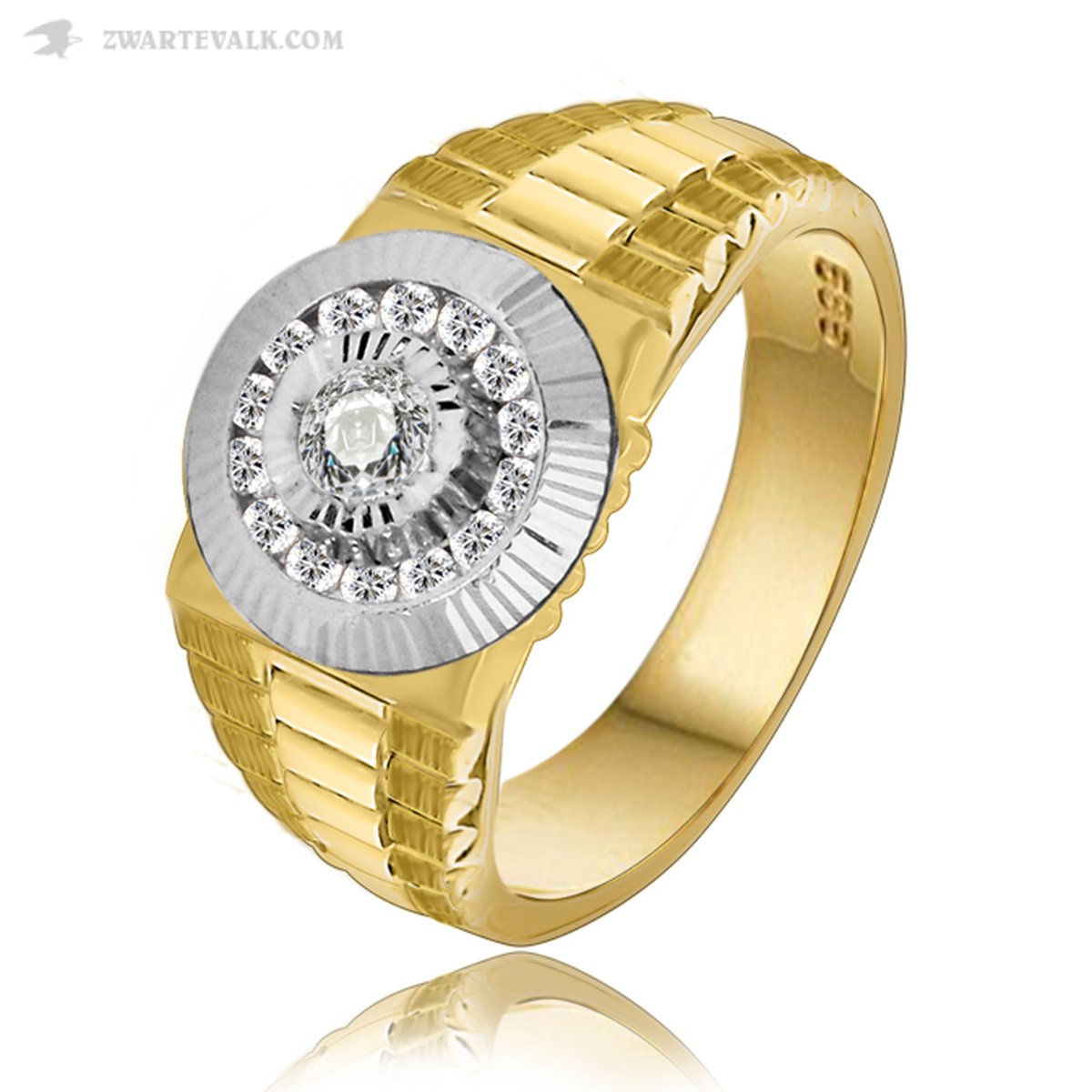 Juwelier Zwartevalk - 14 karaat gouden herenring 11.141360/21¼