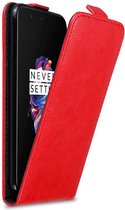 Cadorabo Hoesje geschikt voor OnePlus 5 in APPEL ROOD - Beschermhoes in flip design Case Cover met magnetische sluiting