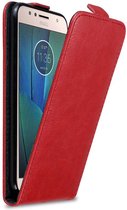 Cadorabo Hoesje voor Motorola MOTO G5S PLUS in APPEL ROOD - Beschermhoes in flip design Case Cover met magnetische sluiting