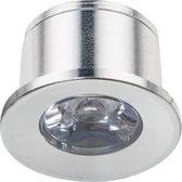 LED Veranda Spot Verlichting - Velvalux - 1W - Warm Wit 3000K - Inbouw - Rond - Mat Zilver - Aluminium - Ø31mm