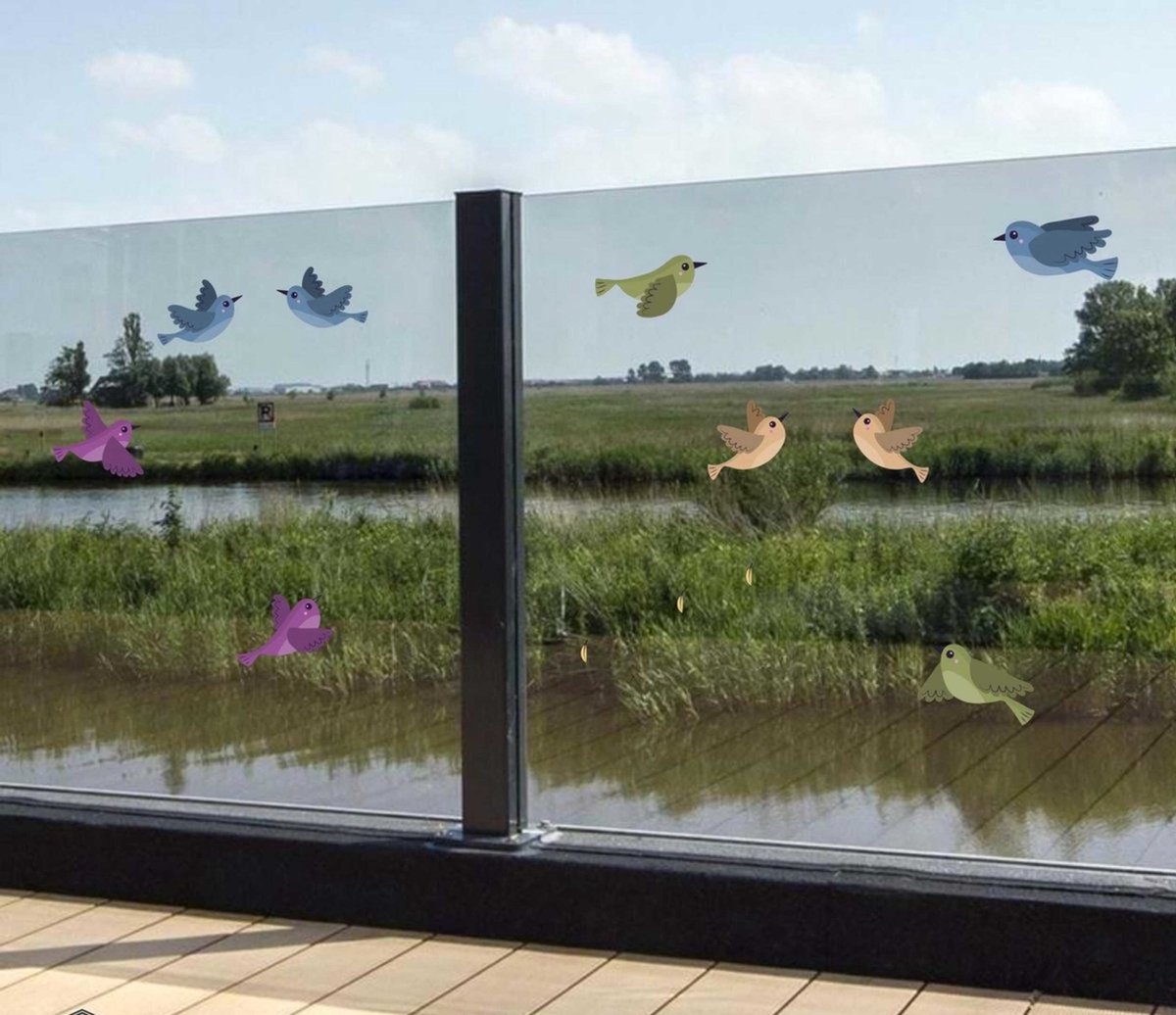 Raamstickers Vogels op Draad - Geluksvogels