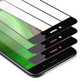 Cadorabo 3x Screenprotector geschikt voor Huawei Enjoy 7 PLUS Volledig scherm pantserfolie Beschermfolie in TRANSPARANT met ZWART - Getemperd (Tempered) Display beschermend glas in 9H hardheid met 3D Touch