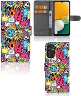 Telefoonhoesje Portemonnee Geschikt voor Samsung Galaxy A14 5G GSM Hoesje Punk Rock