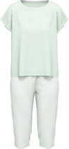 TOM TAILOR Pyjama femme en Cotton stretch - Pantalon 3/4 - vert menthe - Taille 44