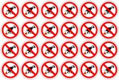 Honden verboden te poepen sticker set 24 stuks
