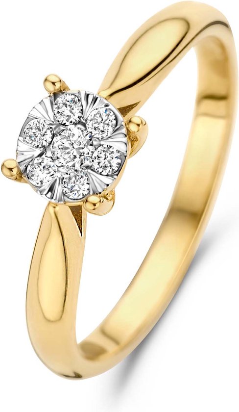 Isabel Bernard De la Paix Hanaé 14 karaat gouden ring | diamant 0.14 ct | - Goudkleurig