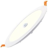 LED Downlight Slim - Facto Dury - PIR Bewegingssensor 360° + Dag en Nacht Sensor - 20W - Natuurlijk Wit 4000K - Inbouw - Rond - Mat Wit - OSRAM LEDs