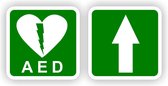 Pointeur de direction AED avec flèche avec jeu d'autocollants d'icônes.