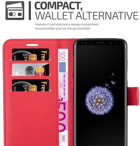 Coque Cadorabo pour Samsung Galaxy S9 PLUS en ROUGE CARMIN - Pochette de protection avec fermeture magnétique