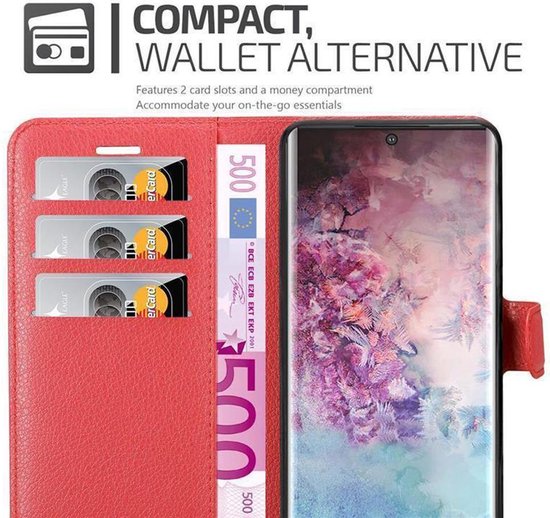 Coque Cadorabo pour Samsung Galaxy NOTE 10 PLUS en ROUGE CARMIN - Coque de protection avec fermeture magnétique