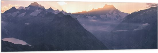Vlag - Meertjes tussen de Hoge Bergen - 150x50 cm Foto op Polyester Vlag