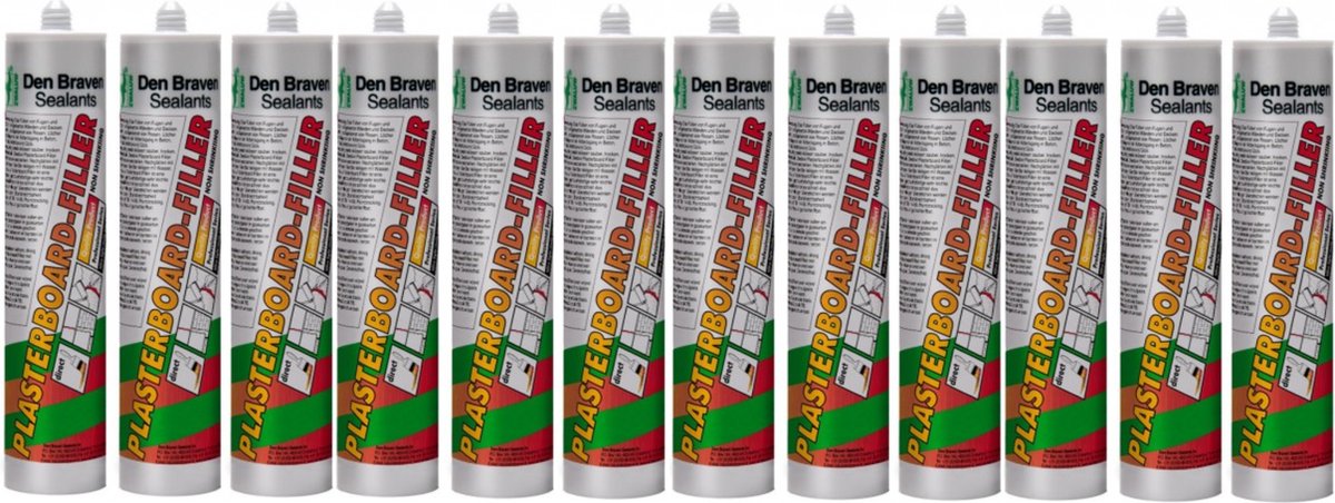Doos Zwaluw Plasterboard Filler 310ml - Wit - 12 stuks