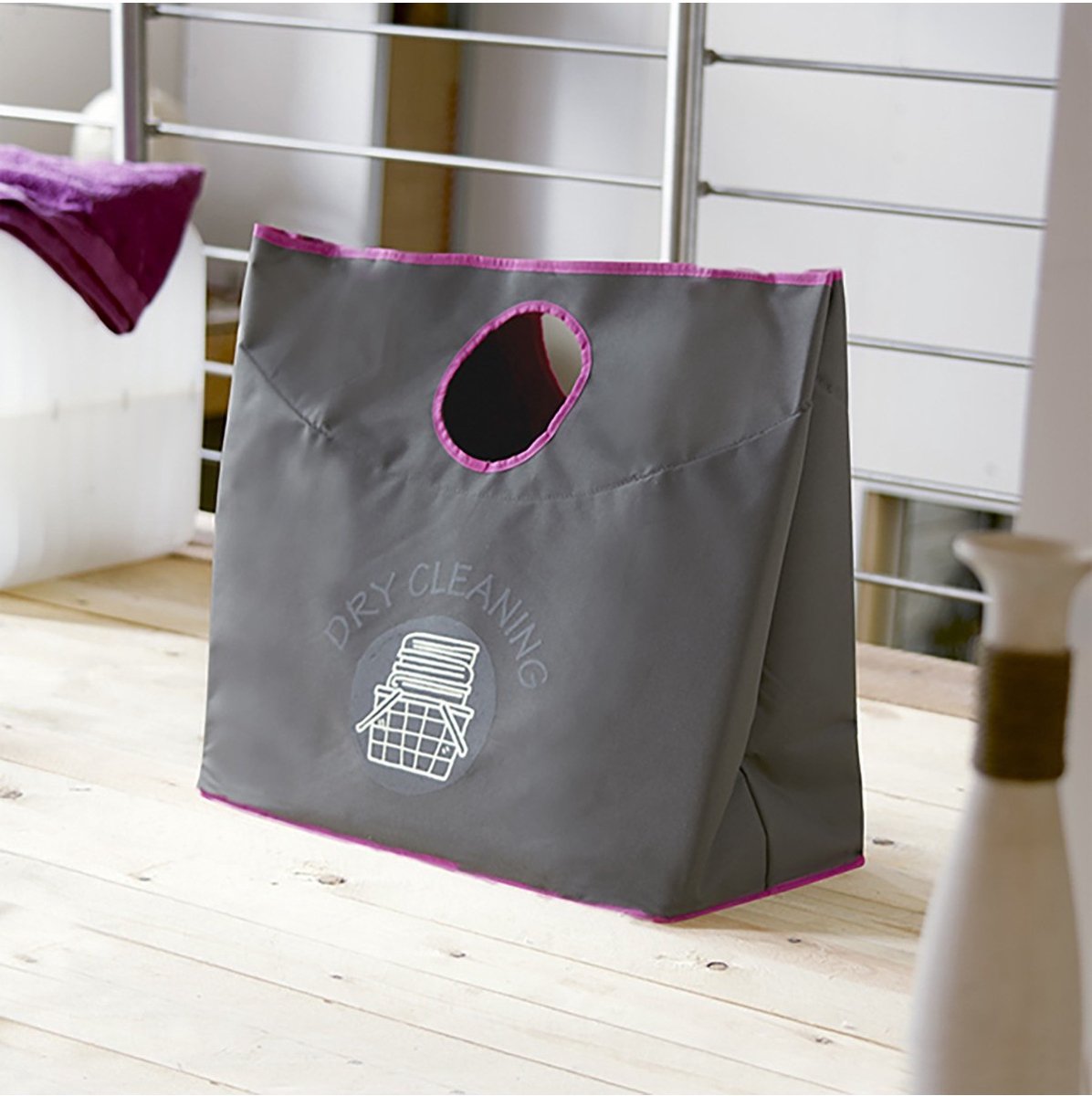 CALICOSY - Zachte wasmand met 2 ronde hengsels in 2 kleuren 55x30x54cm — cadeau in Cadeau-ideeën - foto 2