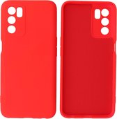 Hoesje Geschikt voor OPPO A16 - Fashion Telefoonhoesje Backcover - Siliconen Hoesje - Rood
