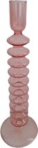 Ravie - Kandelaar - Kaarshouder - Perzik roze - Glas - Ø9cm x 31cm