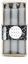 Luxe Kaarsen - Set van 6 stuks - Grijs - Burn Baby Burn - Housevitamin - Dinerkaarsen - 2,3 x 14 cm