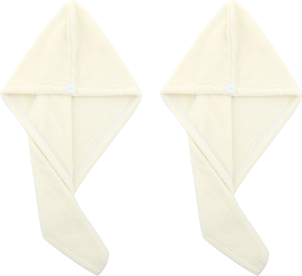 2x Haarhanddoek - Hoofdhanddoek - Hair towel - Sneldrogende handdoek - Haardroger - Haar handdoek - Wit