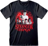 T-Shirt met Korte Mouwen Stranger Things Circle Logo Zwart Uniseks - S