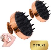 BeautyFit - Scalp Massager goud 2 stuks - Anti roos - Shampoo Brush - Scalp Brush - Hoofdhuid Massage Borstels - Haargroei Versneller - Haargroei Producten - Haarborstel