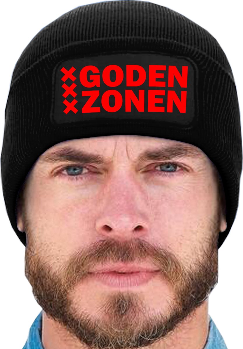 GODENZONEN muts - Zwart met rood - Beanie - One Size - Uniseks - AFC AJAX - 020 - Original Kwoots - Wintersport - Aprés ski muts - Arena