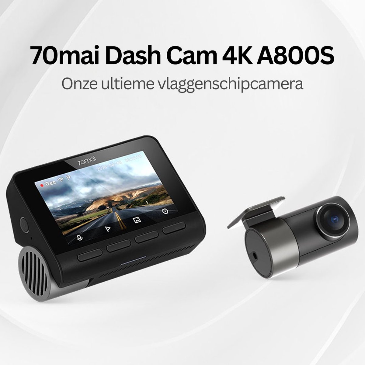 70Mai Dashcam 4K – Dashcam Voor Auto Voor En Achter – Bioscoop Kwaliteit – ADAS Systeem – Parkeercamera thumbnail 3