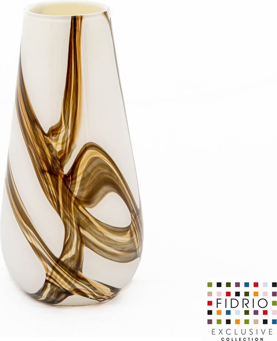Design vaas GLORIOSA - Fidrio BRUNO - glas, mondgeblazen bloemenvaas - diameter 0 cm hoogte 30 cm