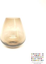 Design Vaas PEAR - Fidrio COFFEE - glas, mondgeblazen bloemenvaas - diameter 20 cm hoogte 22 cm