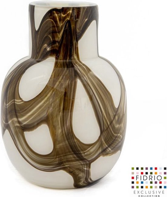 Design Vaas PALERMO - Fidrio BRUNO - glas, mondgeblazen bloemenvaas - diameter 11 cm hoogte 30 cm