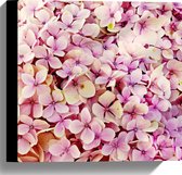 Canvas - Roze Bloementjes - 30x30 cm Foto op Canvas Schilderij (Wanddecoratie op Canvas)