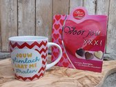Valentijn-Valentijnsdag-Liefde-14 februari-Mok-Beker-Belgische chocolade-Chocolade-Melkchocolade-Pure Chocolade-Witte Chocolade-Voor jou- Mijn Valentijn-Vrouwencadeau-Mannencadeau-Valentijnscadeau-Moederdag-Vaderdag