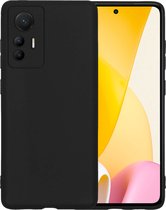 Hoesje Geschikt voor Xiaomi 12 Lite Hoesje Siliconen Case Hoes - Hoes Geschikt voor Xiaomi 12 Lite Hoes Cover Case - Zwart