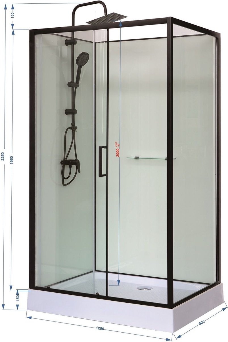 Sanifun Complete Douchecabine Miranda 1200x900 Kitvrij bol