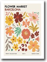 Marché aux fleurs | Velours Impression Art | 30x40 cm | Design minimaliste | 12 motifs