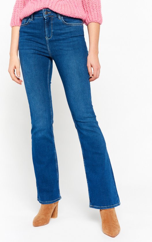 LolaLiza Skinny flared jeans - Dnm - Dark Blue - Maat 46 | bol.com
