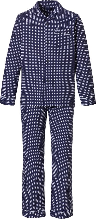GLOBAL Pyjama voor heren, 100% katoen, lange mouwen, knopen