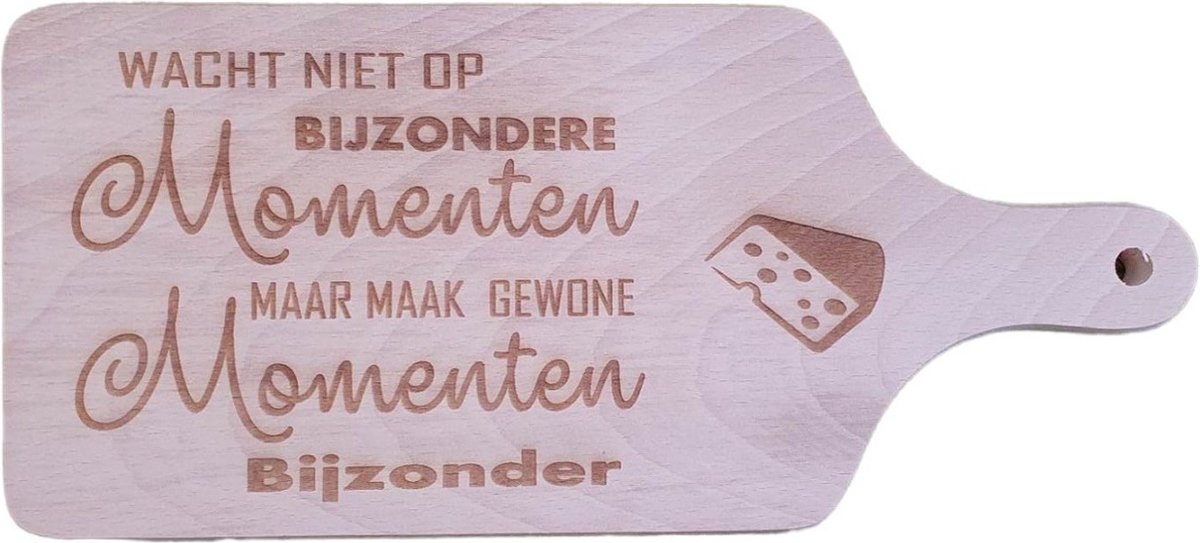 Snijplank Mooie momenten - Tapas plank - Quote Vrienden - Gegraveerd - Gepersonaliseerd Cadeau - Verjaardag